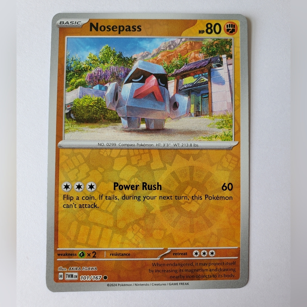 Nosepass 101/167 | Twilight Masquerade | Reverse Holo Common | NM Pokemon TCG